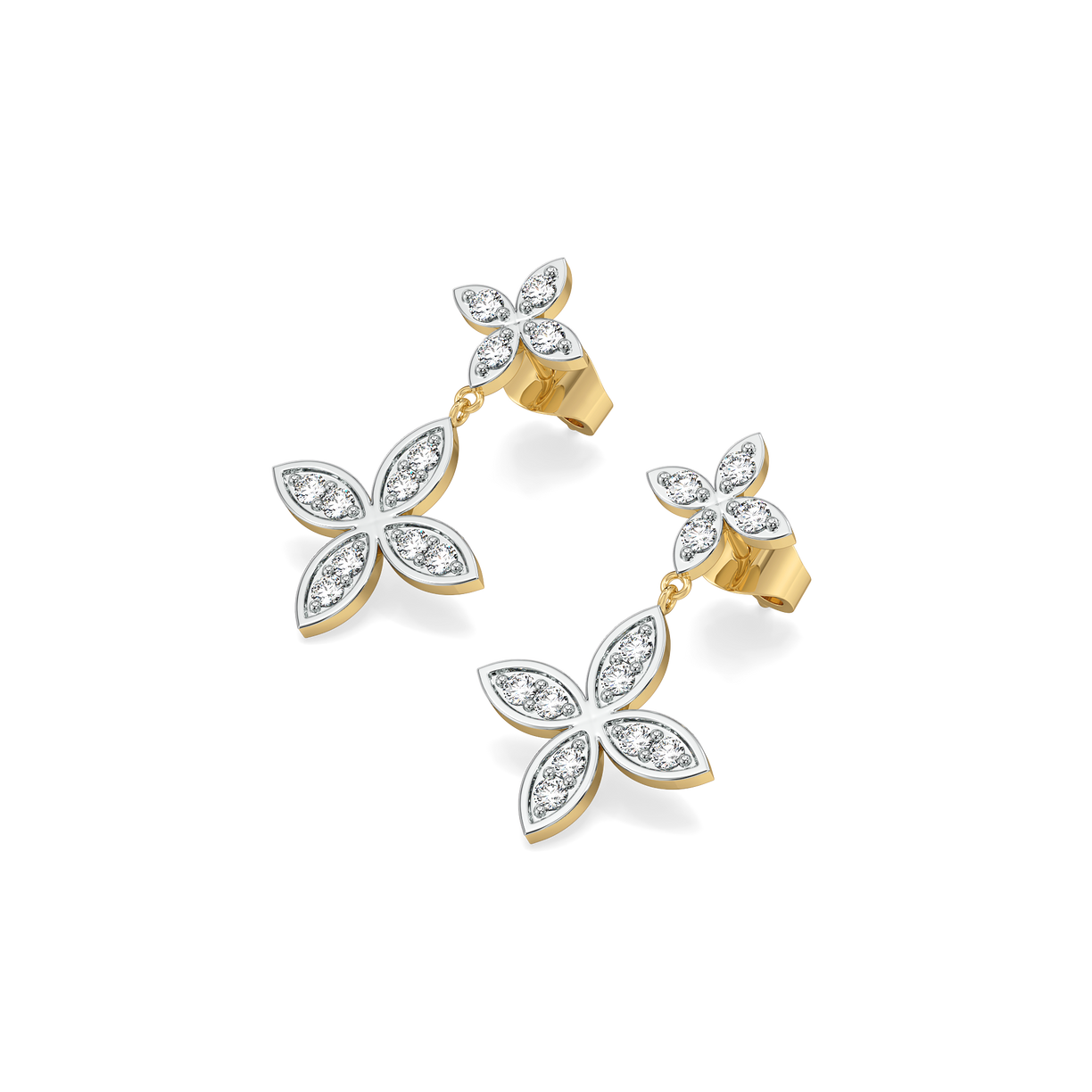 Daffodil Drops - Pure Gold Lab Diamond Earrings
