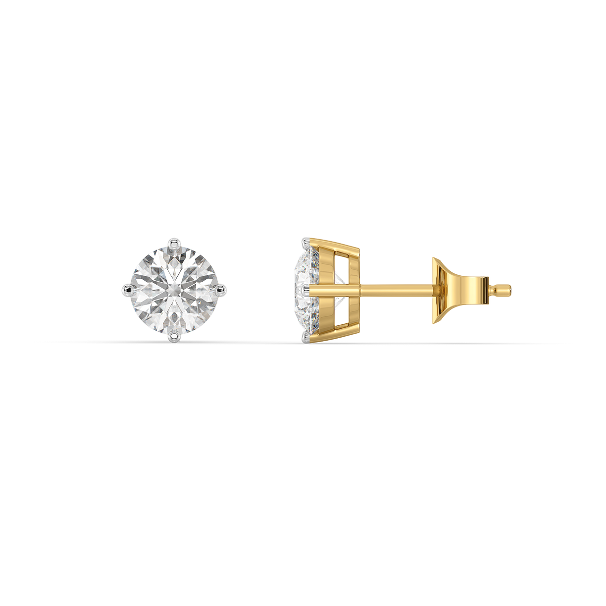 Purely One Solitaire - Pure Gold Lab Diamond Earrings