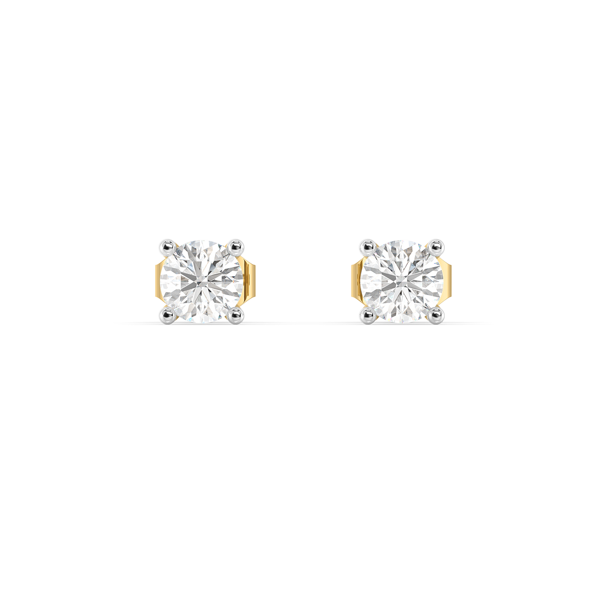 Tender Glow Solitaire Studs - Pure Gold Lab Diamond Earrings