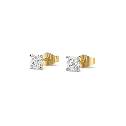 Tender Glow Solitaire Studs - Pure Gold Lab Diamond Earrings