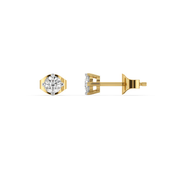 Solitaire Studs - Pure Gold Lab Diamond Earrings for Women | Lukson