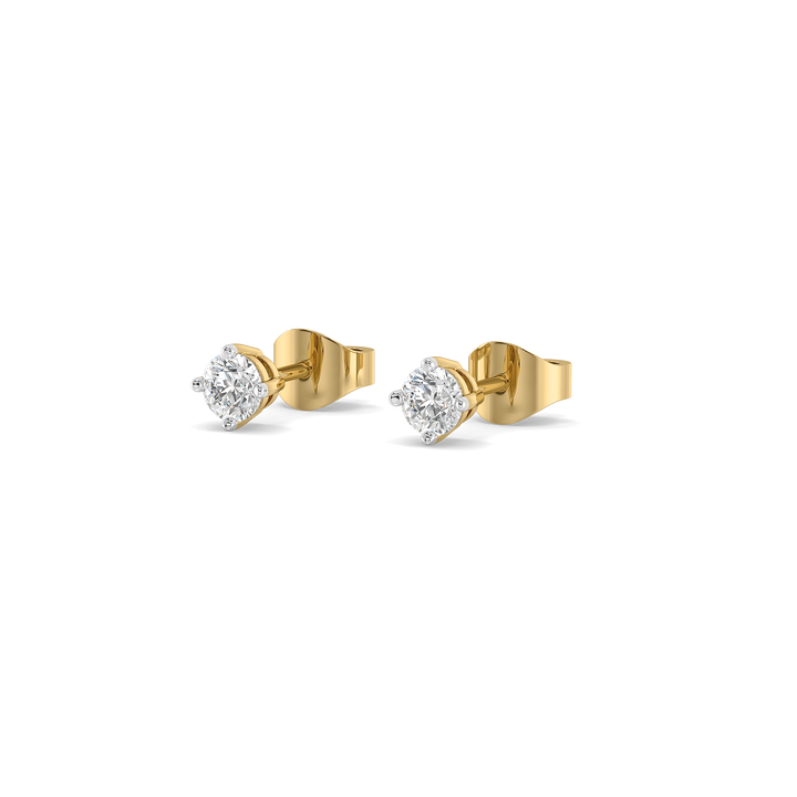Soft Ray Solitaire Studs - Pure Gold Lab Diamond Earrings