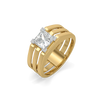 Layered Strength – Pure Gold Lab-Grown Diamond Men's Ring