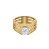 Layered Strength – Pure Gold Lab-Grown Diamond Men's Ring