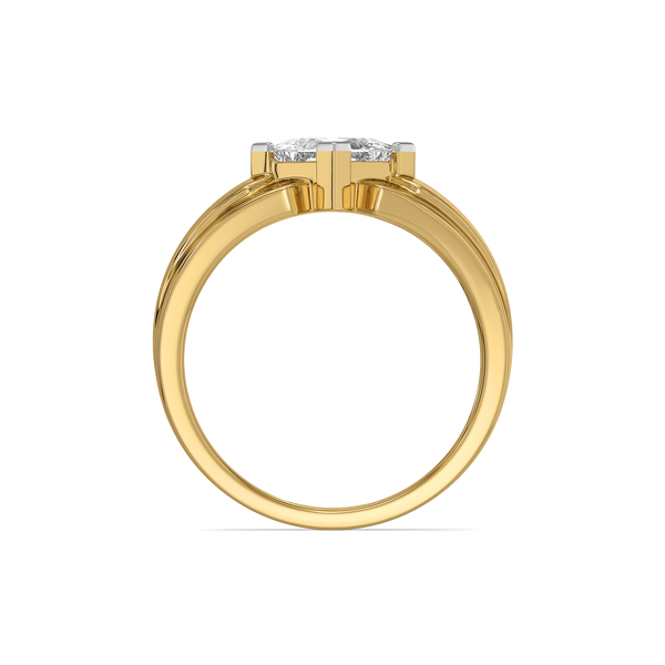 Sharp Square – Pure Gold Lab-Grown Diamond Men's Ring
