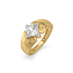 Sharp Square – Pure Gold Lab-Grown Diamond Men's Ring