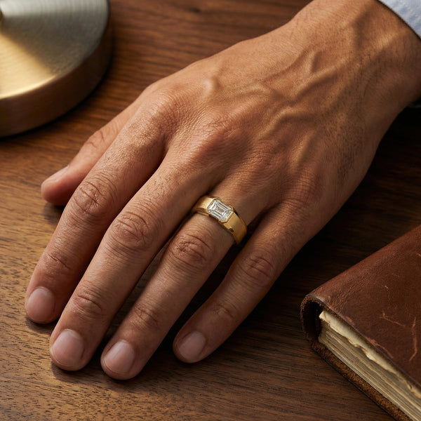 Deep Matte – Pure Gold Lab-Grown Diamond Men's Ring