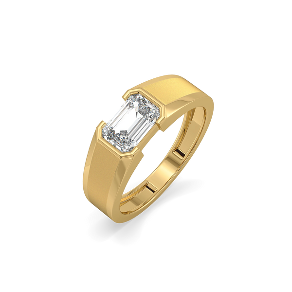 Deep Matte – Pure Gold Lab-Grown Diamond Men's Ring