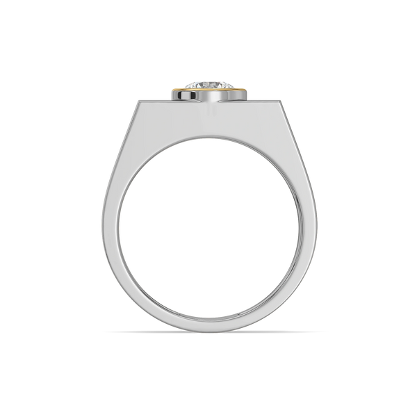 Urban Contrast – Pure Gold Lab-Grown Diamond Men's Ring