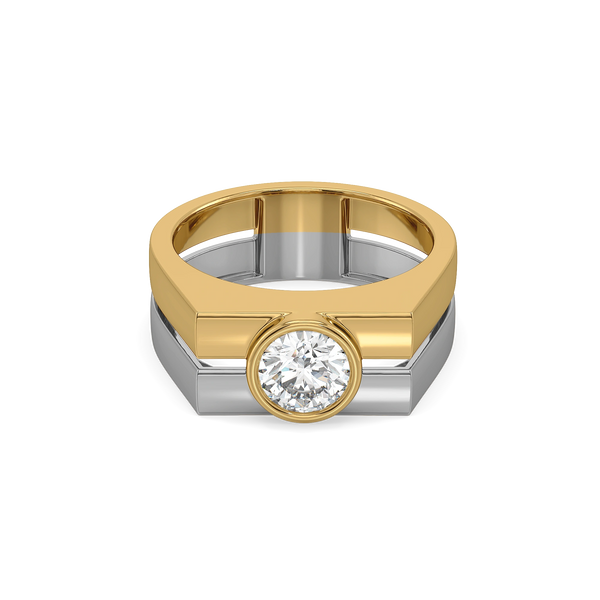 Urban Contrast – Pure Gold Lab-Grown Diamond Men's Ring