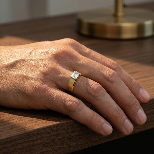 Dark Horizon – Pure Gold Lab-Grown Diamond Men's Ring