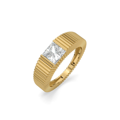 Gridline Gold – Pure Gold Lab-Grown Diamond Men's Ring