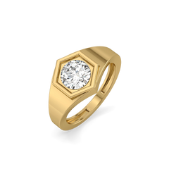 Classic Signet – Pure Gold Lab-Grown Diamond Men's Ring