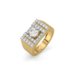 Square Radiance – Pure Gold Lab-Grown Diamond Men's Ring