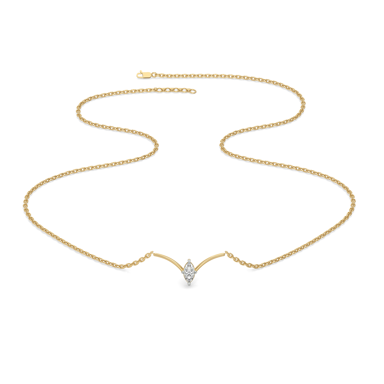 Astra Marquise Necklet - Pure Gold Lab Diamond Necklace