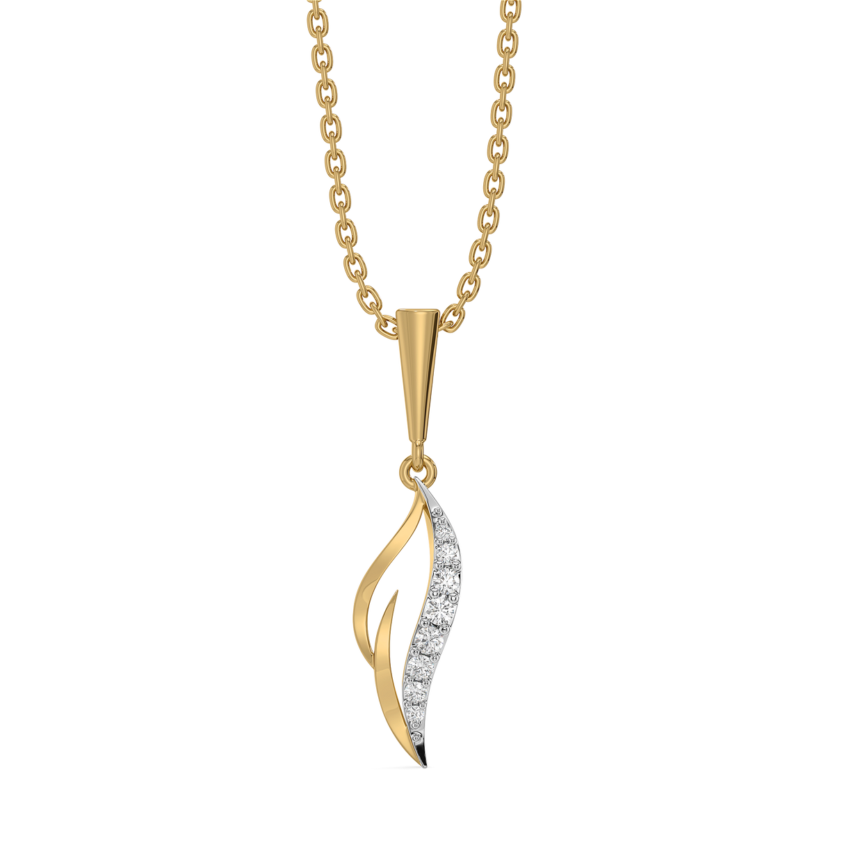 Featherlight Grace - Pure Gold Lab Diamond Pendant