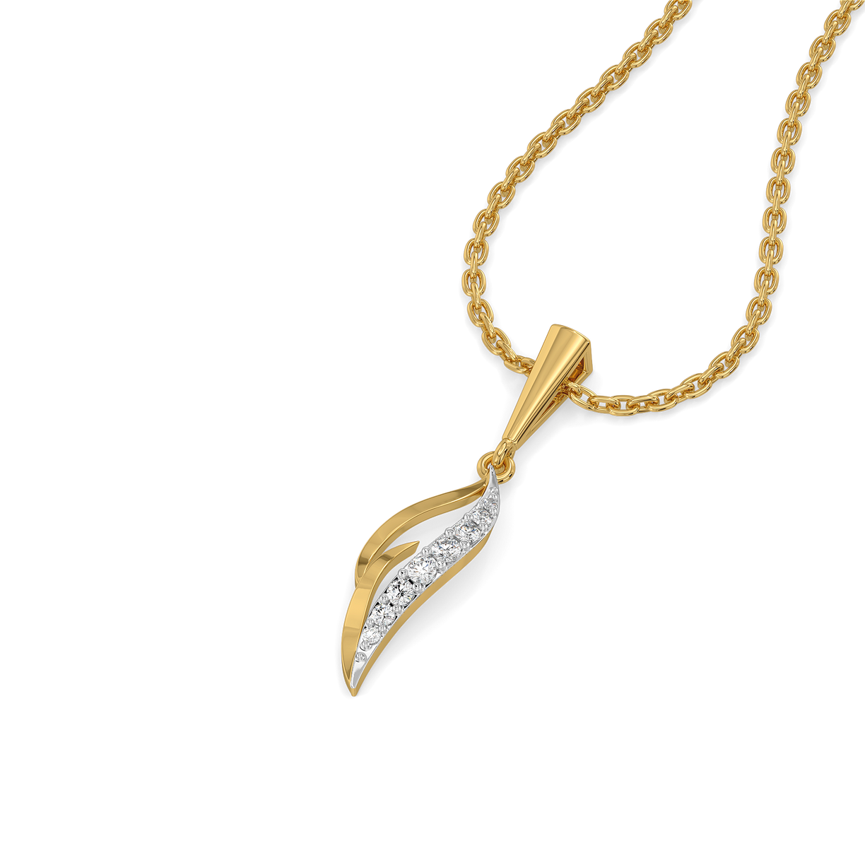 Featherlight Grace - Pure Gold Lab Diamond Pendant