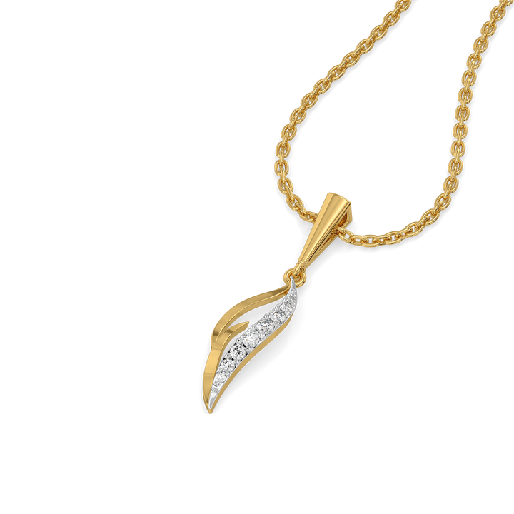 Featherlight Grace - Pure Gold Lab Diamond Pendant