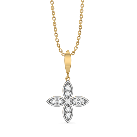 Daffodil Flora - Pure Gold Lab Diamond Pendant