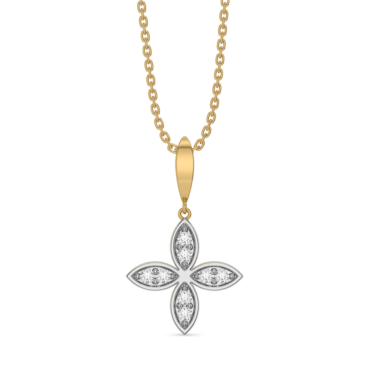 Daffodil Flora - Pure Gold Lab Diamond Pendant