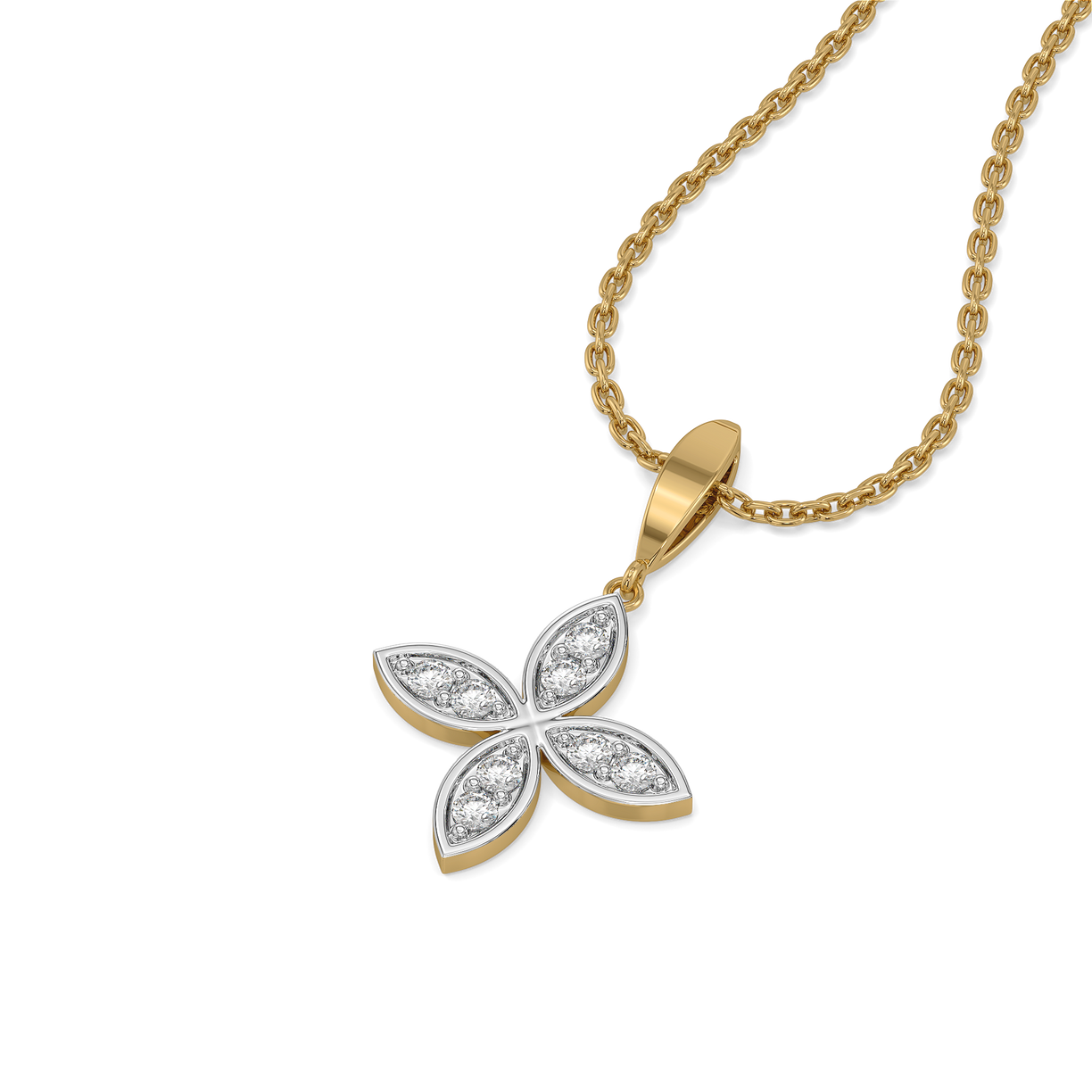 Daffodil Flora - Pure Gold Lab Diamond Pendant