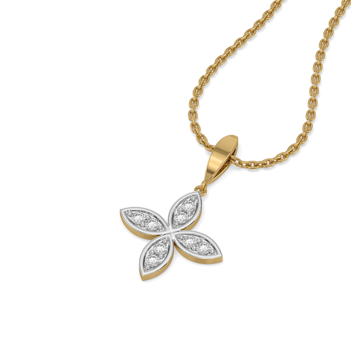 Daffodil Flora - Pure Gold Lab Diamond Pendant