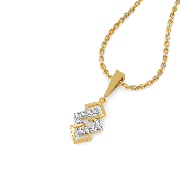 Lukson Mini Squares - Pure Gold Lab Grown Diamond Pendant