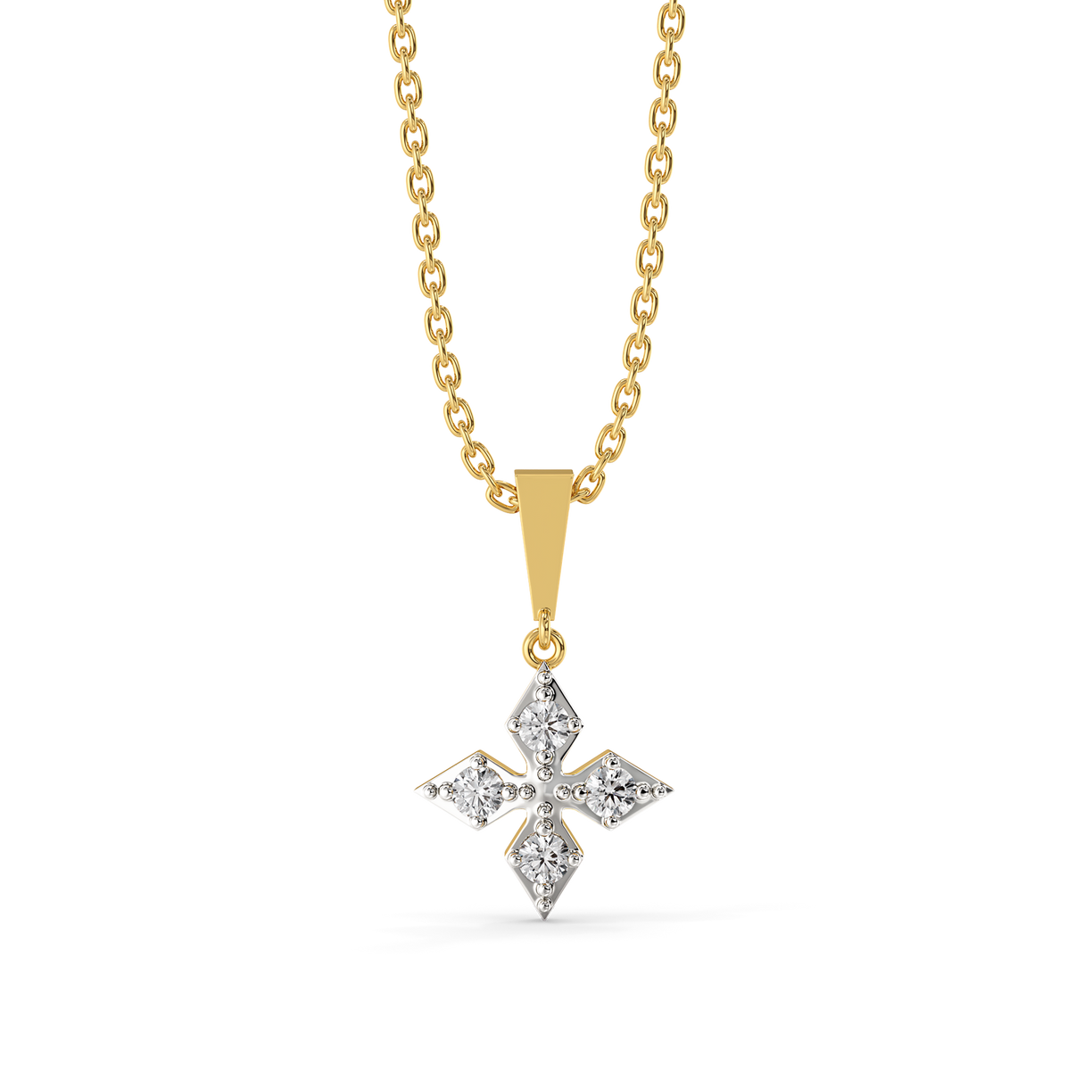 Tri-Shine - Pure Gold Lab Diamond Pendant