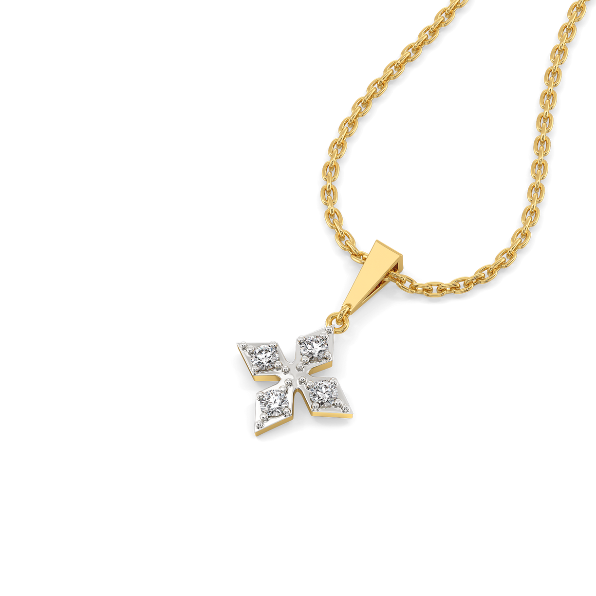 Tri-Shine - Pure Gold Lab Diamond Pendant