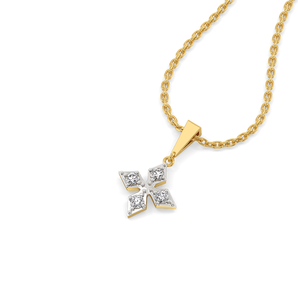Lukson Tri-Shine - Pure Gold Lab GrownDiamond Pendant