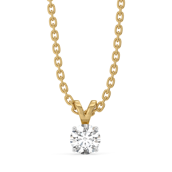 Soft Ray Solitaire - Lab Grown Diamond Pendant - Lukson 