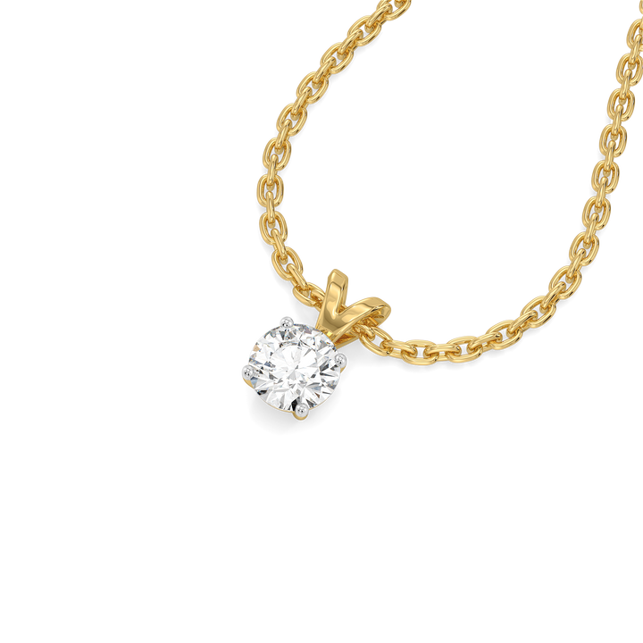Tender Glow Solitaire - Pure Gold Lab Diamond Pendant