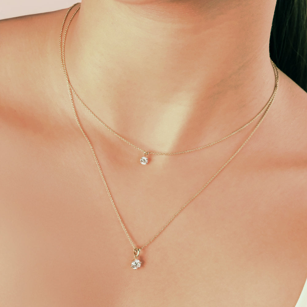 Tender Glow Solitaire - Pure Gold Lab Diamond Pendant