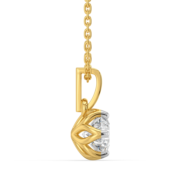 Purely One Solitaire - Pure Gold Lab Diamond Pendant for Women - Lukson 