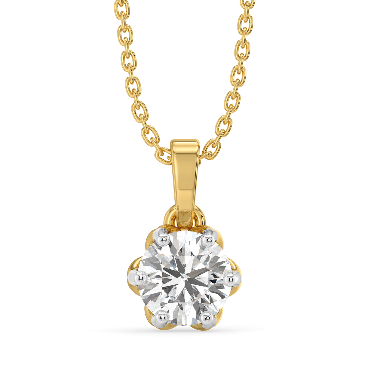 Purely One Solitaire - Pure Gold Lab Diamond Pendant