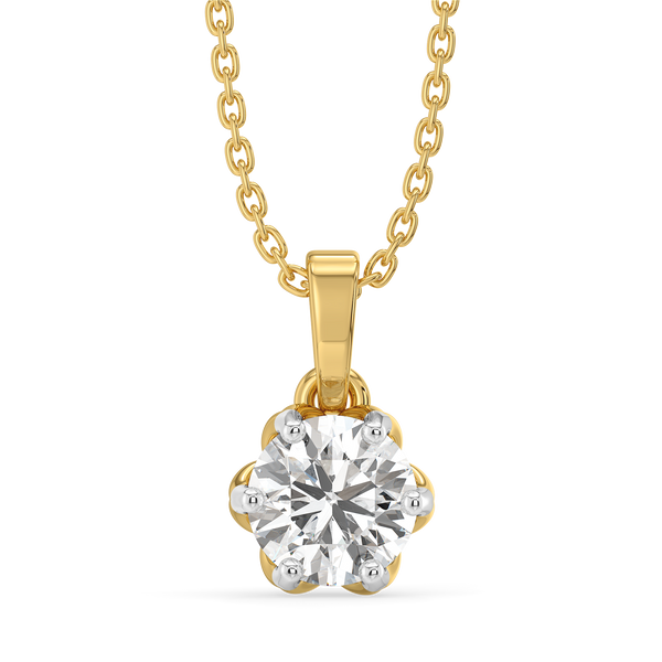 Purely One Solitaire - Pure Gold Lab Diamond Pendant - Lukson 