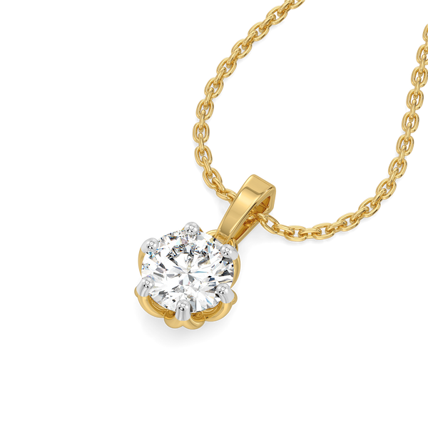 Lukson Purely One Solitaire - Pure Gold Lab Diamond Pendant