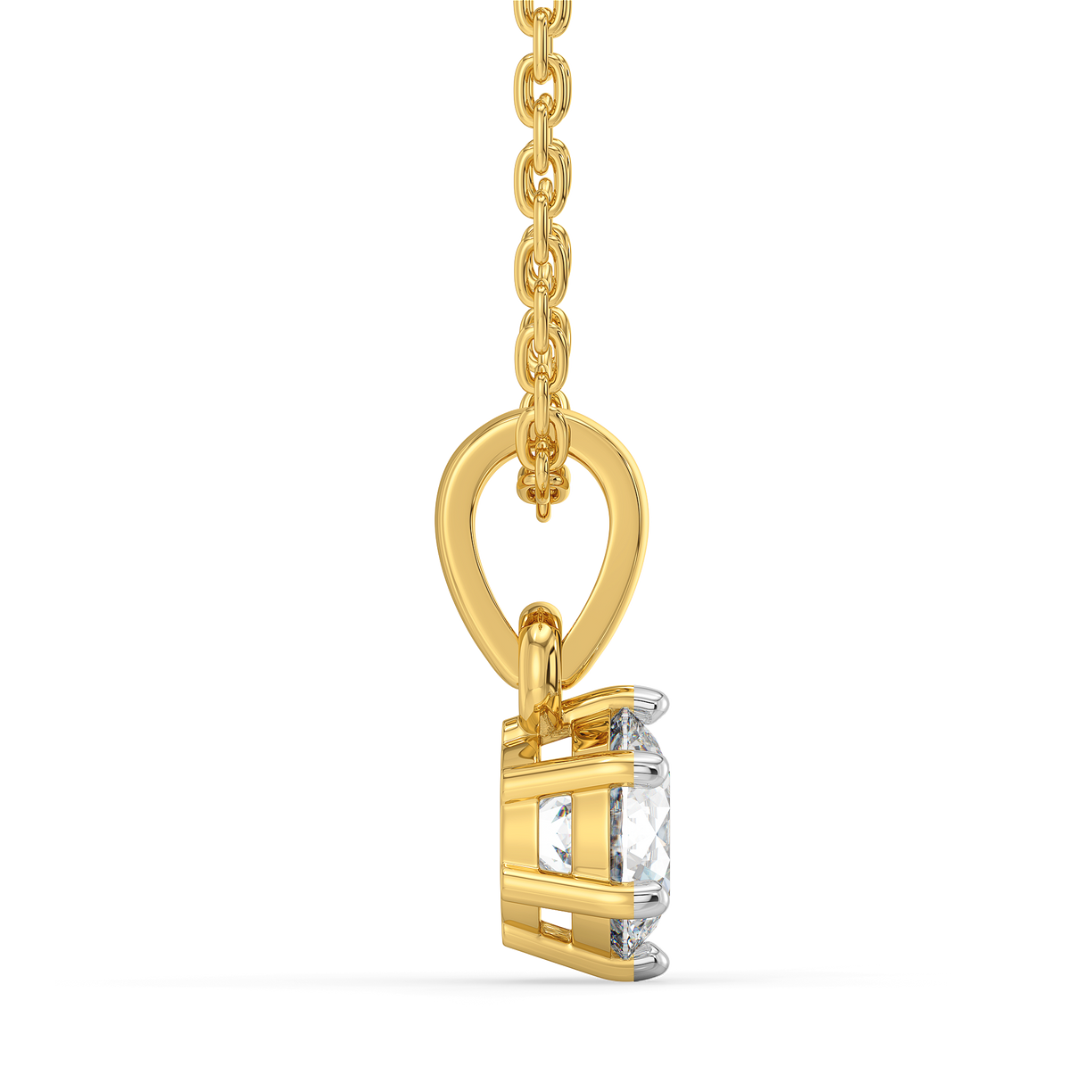 Tender Glow Solitaire - Pure Gold Lab Diamond Pendant