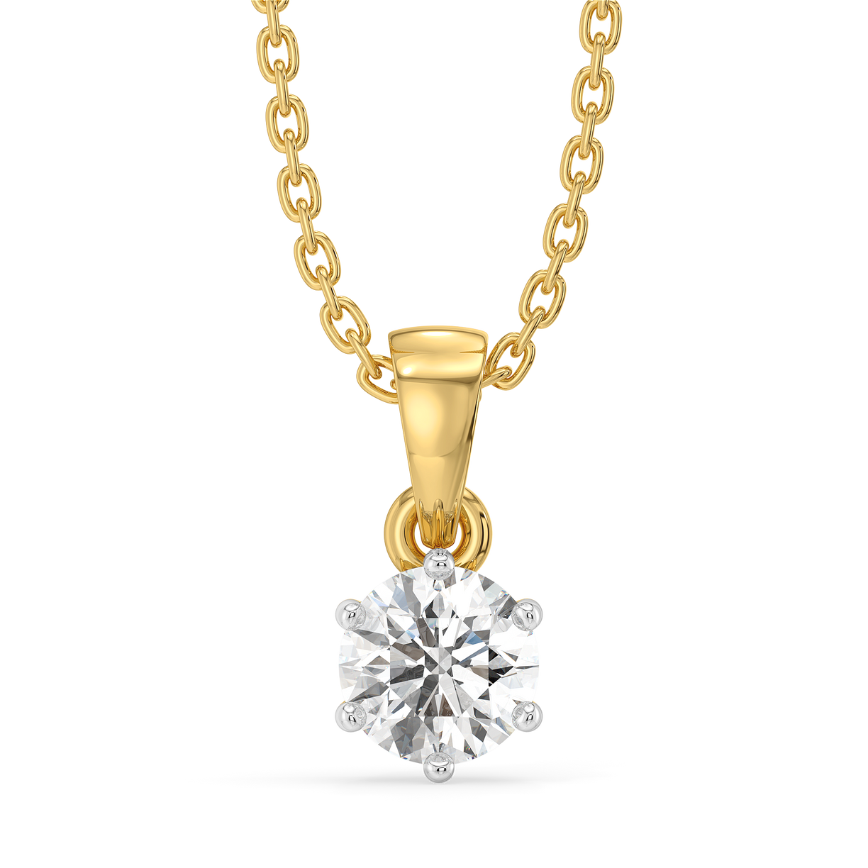 Tender Glow Solitaire - Pure Gold Lab Diamond Pendant