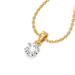 Tender Glow Solitaire - Pure Gold Lab Diamond Pendant