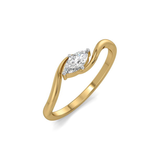 Lukson Astra Marquise Solitaire  Pure Gold Lab Grown Diamond Ring
