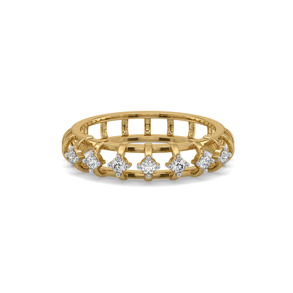 Lukson Serene Round Gold Lab Grown Diamond Band Ring in India