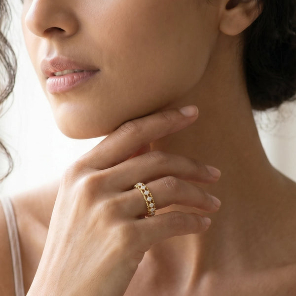Serene Round - Pure Gold Lab Diamond Band Ring