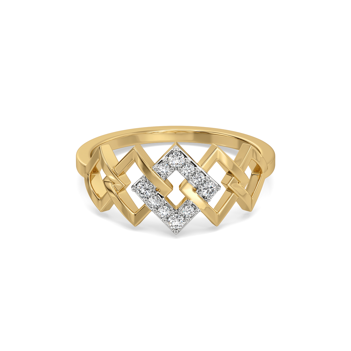 Mini Squares - Pure Gold Lab Diamond Fashion Ring