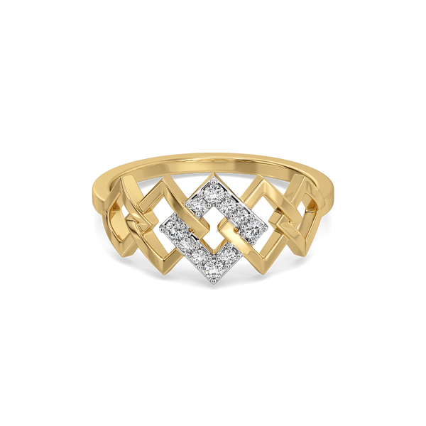 Lukson Mini Squares Gold Lab Grown Diamond Fashion Ring Online