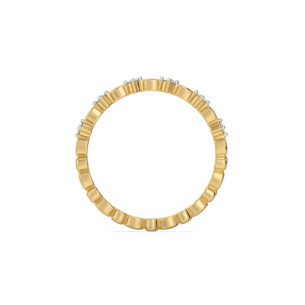 Twilight Dew Pure 14k Gold Lab Grown Diamond Stud Ring for Women - Lukson 