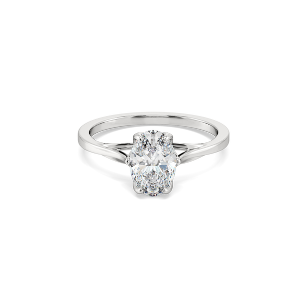 Lukson Oval Cut Pure Gold Lab Diamond Ring in India