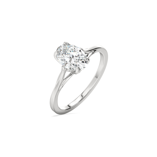 Lukson Oval Cut Pure Gold Lab Diamond Ring