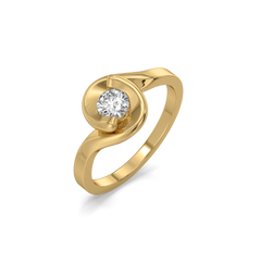 Soft Ray Solitaire - Pure Gold Lab Diamond Ring