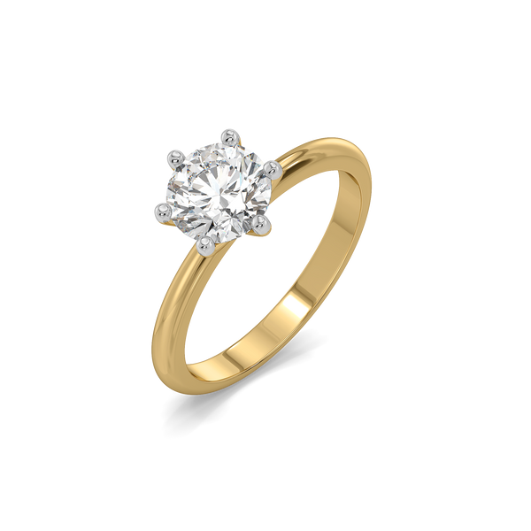 Lukson Purely One Solitaire Pure Gold Lab Grown Diamond Ring